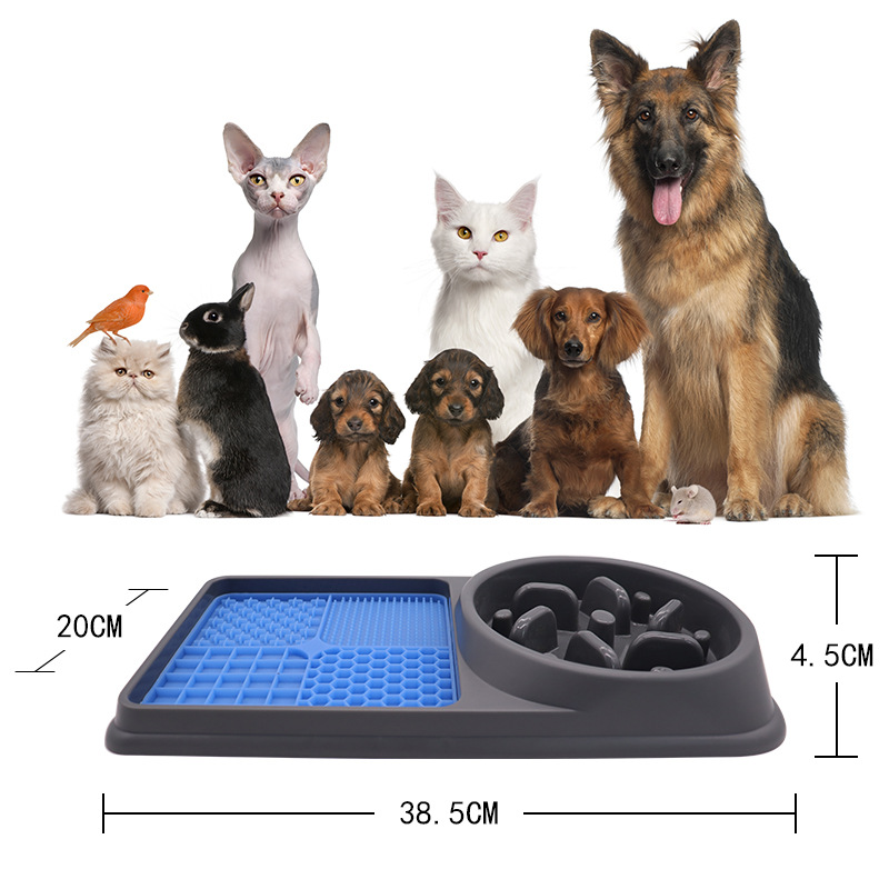 Amazon nuevo perro tazón mascota lamiendo estera perro Slow Food Bowl anti-estrangulamiento gato anti-knock vajilla tazón de arroz suministros