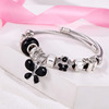 Bracelet stainless steel, fashionable jewelry, accessory, flowered