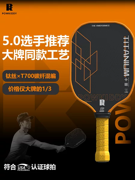 Powkiddy Divis Pickleball Racket Classy Carbon Fiber Titanium Wire Pickleball Professional Competition Complete Set