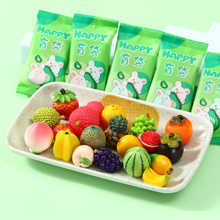 New Internet Celebrity Live Explosions Tide Play Blind Box Miniature Mini Food Play Watermelon Litchi Model Fruit Blind Bag Gift