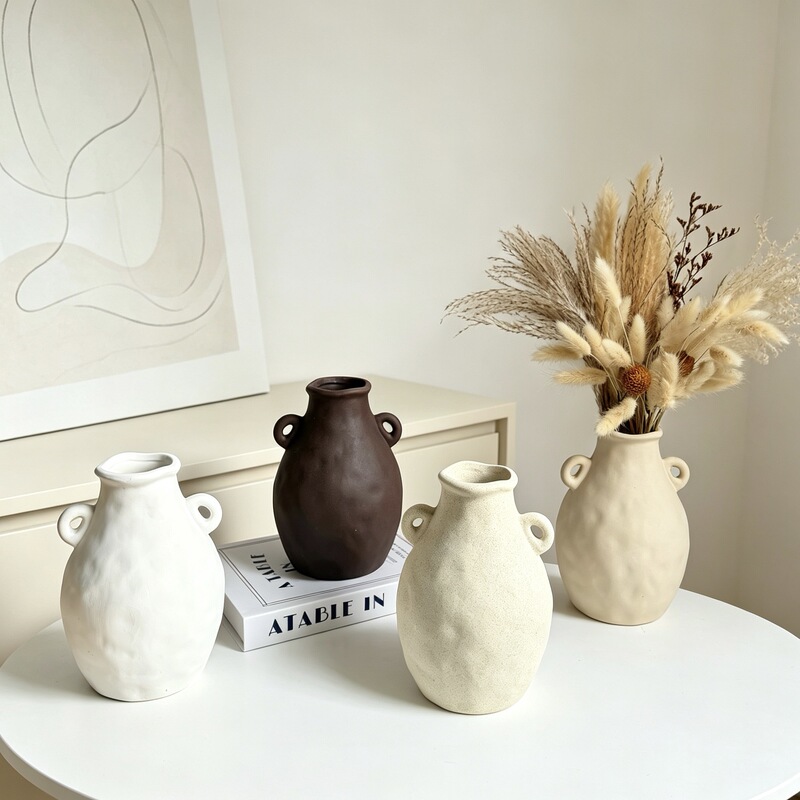 Vintage Ceramic Vase with a High-End Feel, Wine Cabinet Niche Decoration, Wabi-Sabi Style Pottery, Distressed Ceramic Jar, Handmade Porcelain Vintage Ceramic Vase with a High-End Feel, Wine Cabinet Niche Decoration, Wabi-Sabi Style Pottery, Distressed Ceramic Jar, Handmade Porcelain