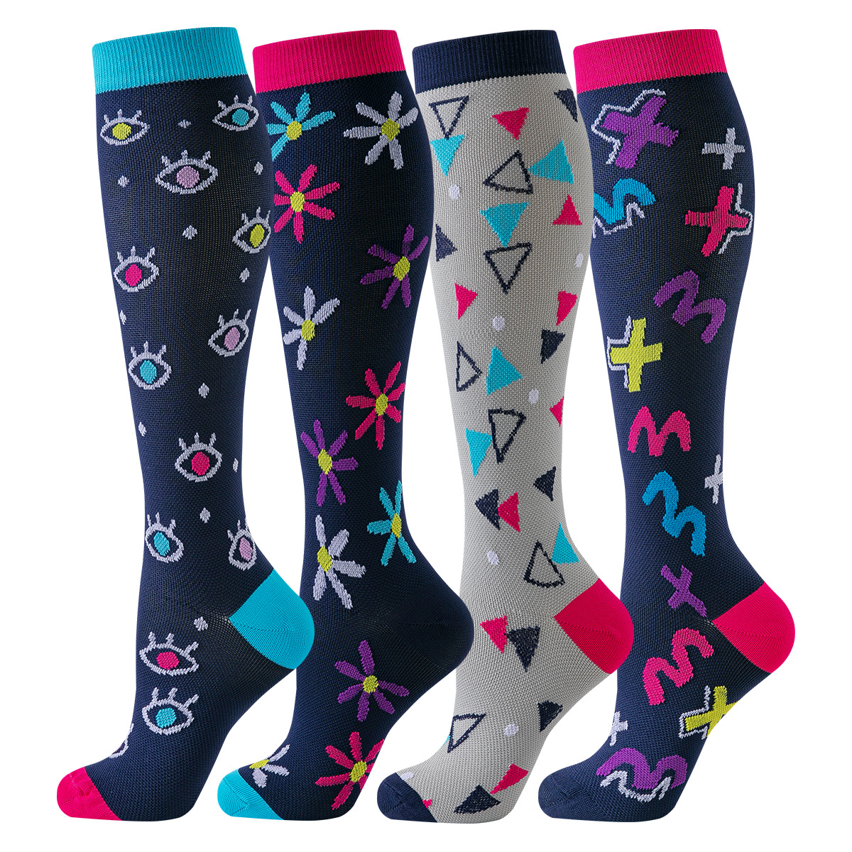 1/5 pares/6 pares de calcetines de compresión con patrón de cachorro