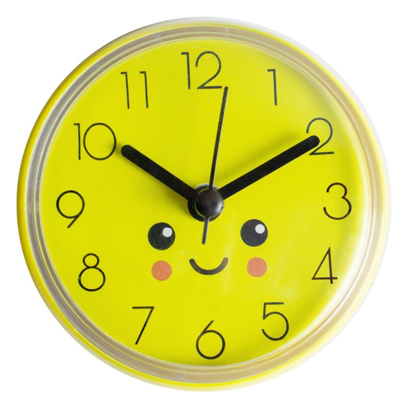 Модные повседневные мини-часы на присоске, настенные часы для ванной комнаты, противотуманные водонепроницаемые часы, кухонные часы, маленькие кварцевые часы 7 см