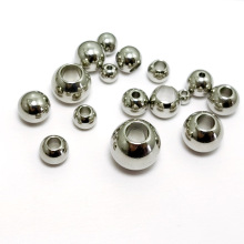 不锈钢大孔圆珠定位珠散珠 通孔钢珠diy手工手链项链服装配饰批发