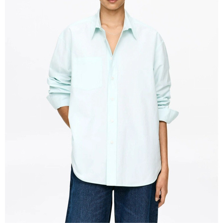 Art Women's Cotton Long-Sleeved Shirt Light Blue-Green 2026 Spring New Commuter Shirt 1330020001 Art Women's Cotton Long-Sleeved Shirt Light Blue-Green 2026 Spring New Commuter Shirt 1330020001