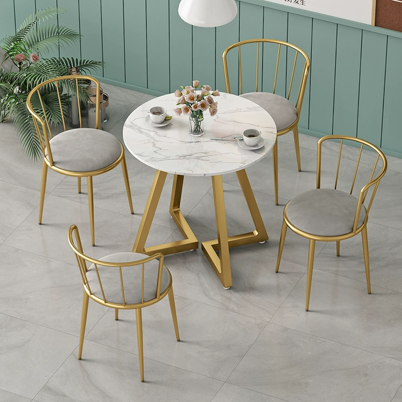 Железный досуг сети красный круглый стол Десерт чай с молоком Ресторан Минималистичный Чайный Дом Западный Ресторан Кофе Рок Пластины Столы и Стулья Комбинация