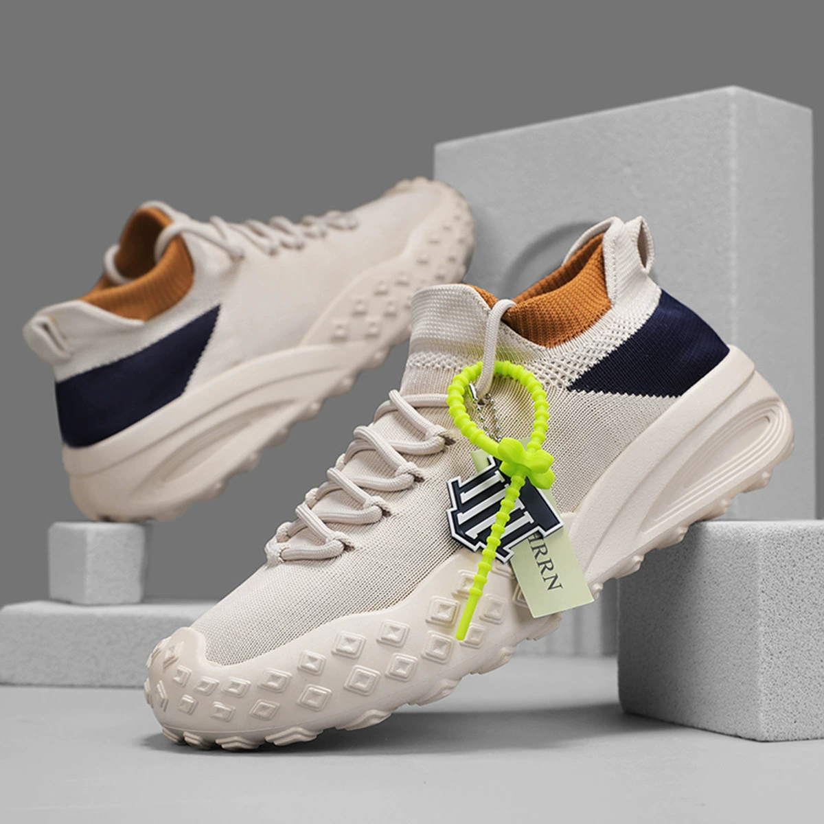 Новая модель ретро папаша обувь модные мужские туфли летающие тканые туфли мехи носки обувь дикие повседневные спортивные туфли с толстой подошвой