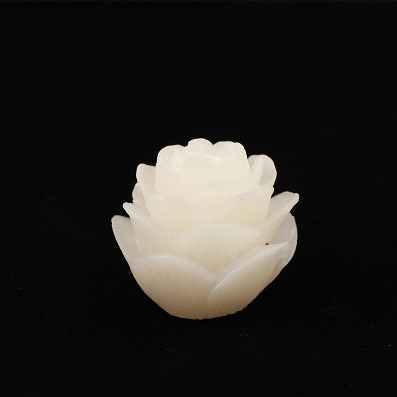 Imitation White Jade Bodhi five-layer Lotus resin carving diy jewelry pendant accessories factory direct batch White Bodhi root Lotus