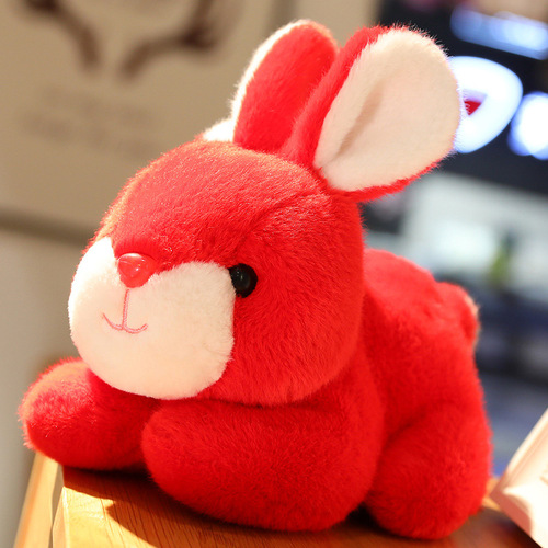 New Simulation Rabbit Plush Doll Cute White Rabbit Toy Children's Doll Gift Wholesale Year of the Rabbit Mascot