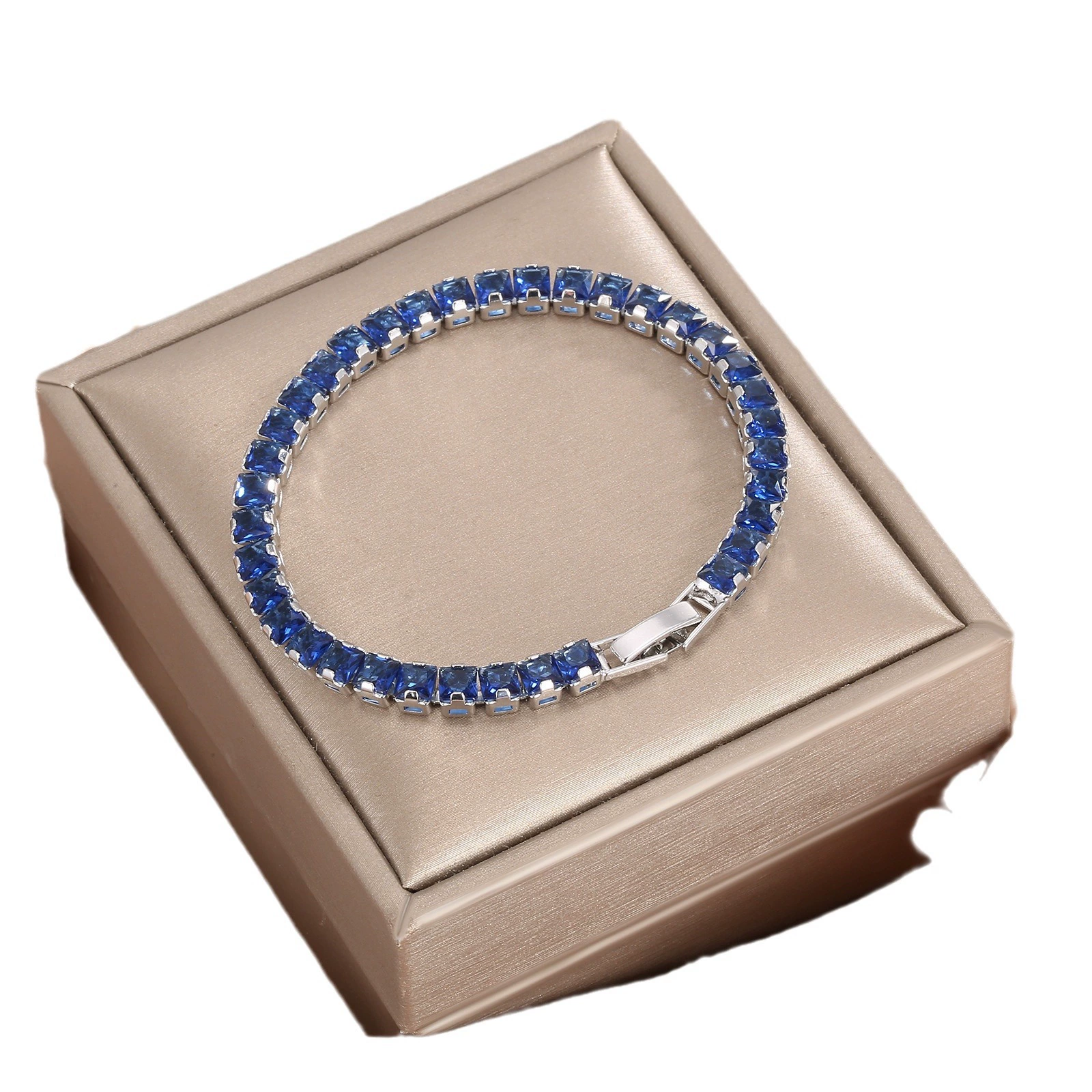 TEMU Amazon SHEIN cross-border European and American hot-selling light luxury exquisite square zircon claw chain live broadcast model wholesale