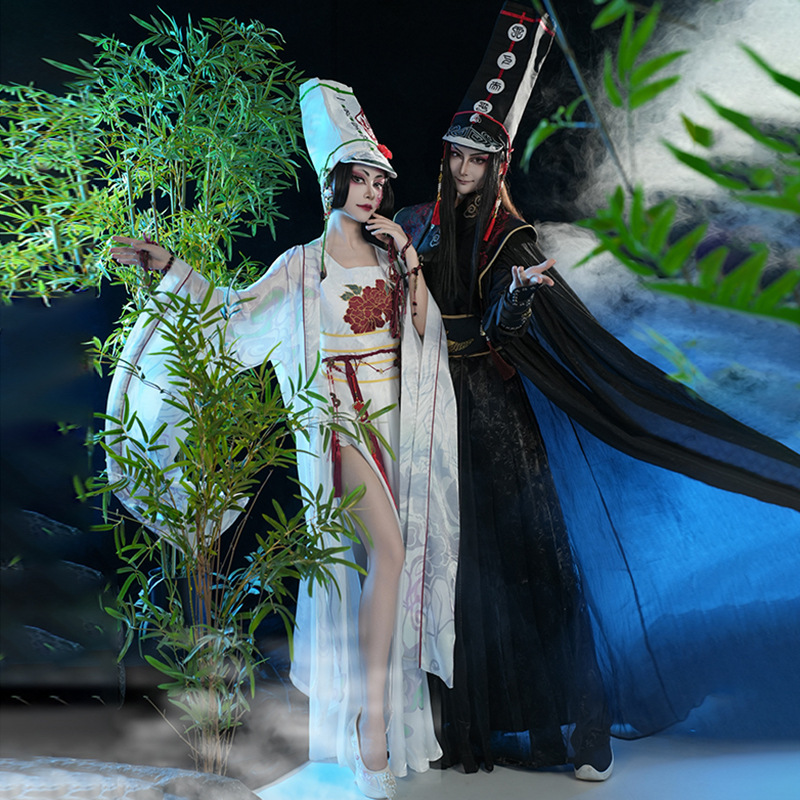 Improved Version of Black and White Impermanence Cos Suit Han Dynasty Suit Cosplay Suit Couple Two-Dimensional Halloween Men and Women