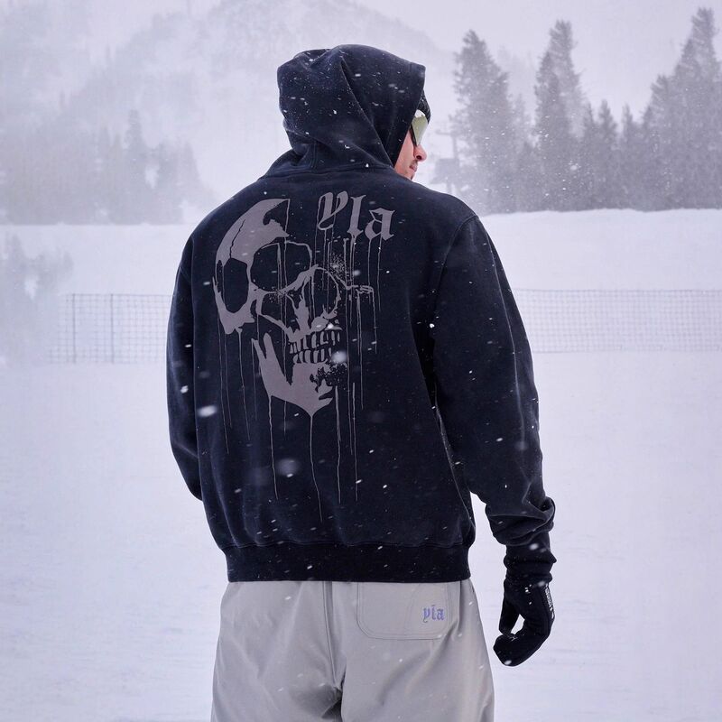 youngla American style new men's trendy loose cotton hooded long-sleeve sweatshirt for fitness, sports, running, and training