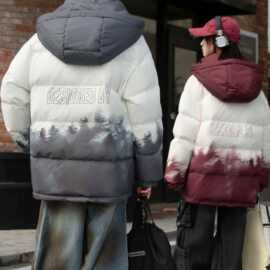 新款潮流羽绒服中大童渐变加厚防风保暖洋气鸭绒冬季外套男棉