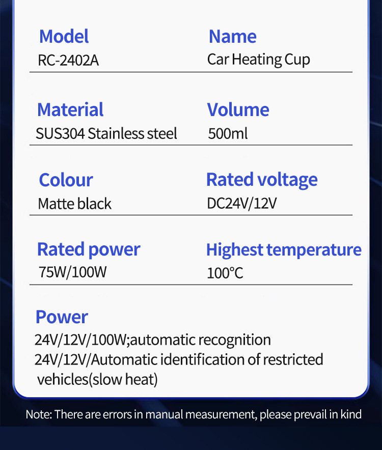 2024 Car Water Boiling Cup 12V24V Universal Water Kettle Heating and Insulation Electric Cup Water Heater Car Water Kettle