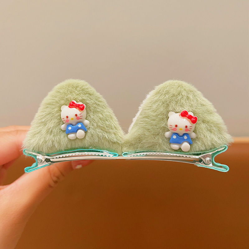 Horquilla de felpa para niños para niñas lindo clip de oreja de gato tridimensional horquilla de bebé niña flequillo lateral clip accesorios para el cabello
