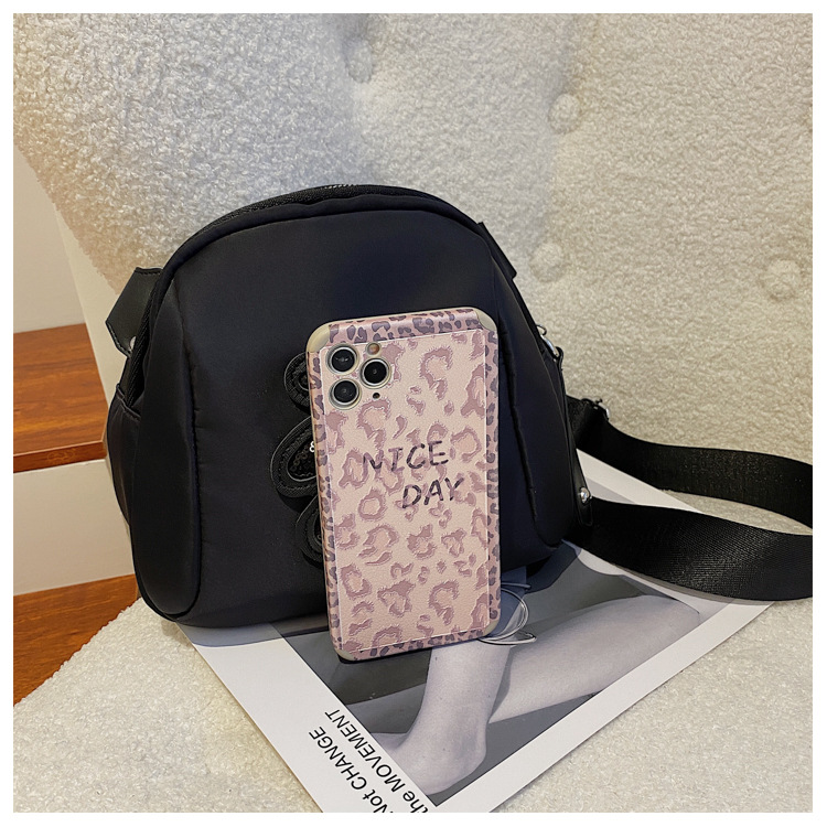 commuter leisure bear sequined Oxford cloth bag crossbody bag chest bag shell bag_voghion.com