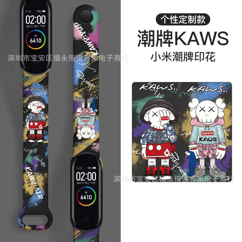 Подходят для браслета Xiaomi 8/9, ремешок Xiaomi Mi Band 4/5/6/7, ремешок, надпись карты, печать серия таблица