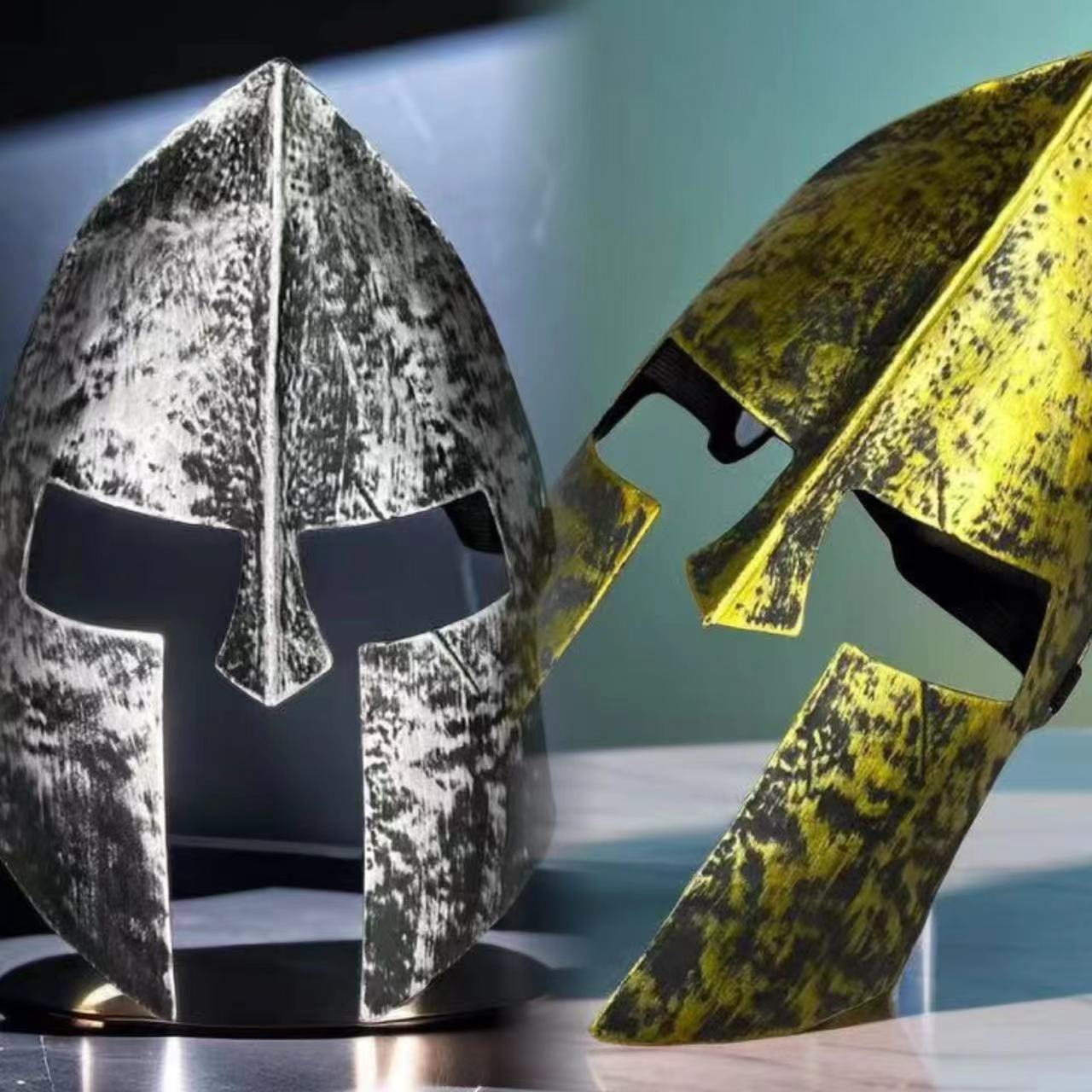 Halloween Cross-border Spartan Warrior Helmet Skull Head European Retro Men's Full Face Scary Mask Wholesale