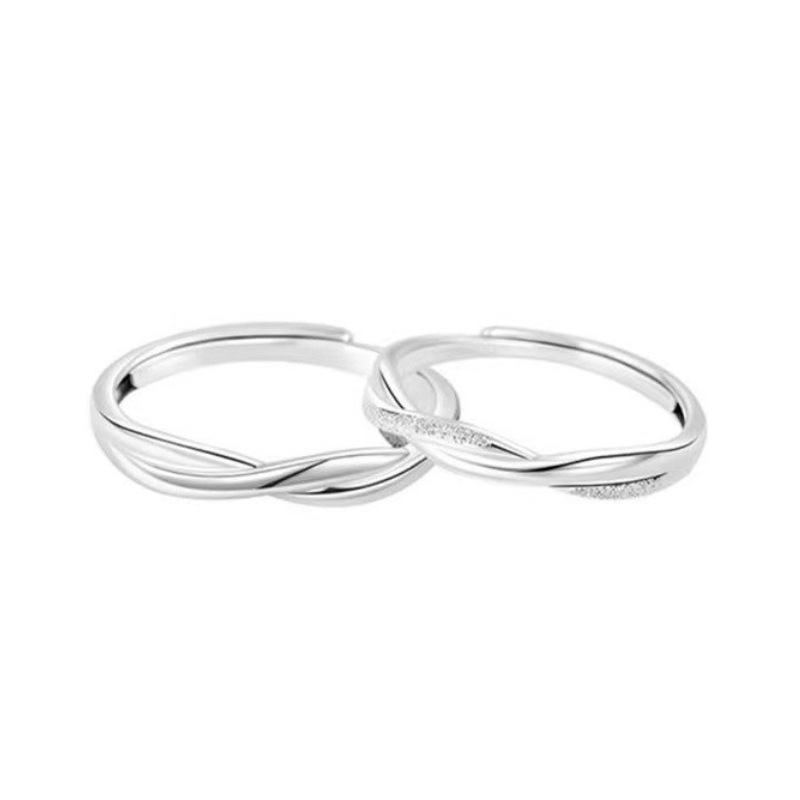 Mobius anillo S925 pareja anillo de plata esterlina un par de nicho diseño de moda anillo ajustable fuente al por mayor