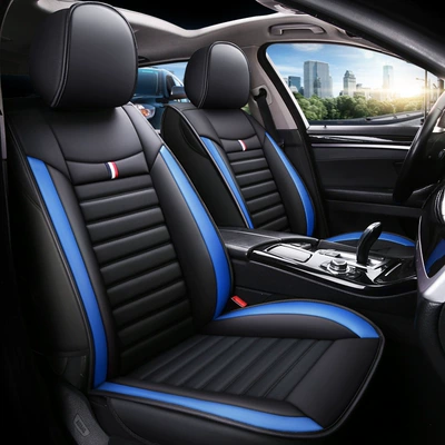 Seat cushion, seat cover, Cross-Border Foreign Trade Fully Surrounded - black-blue-standard-version