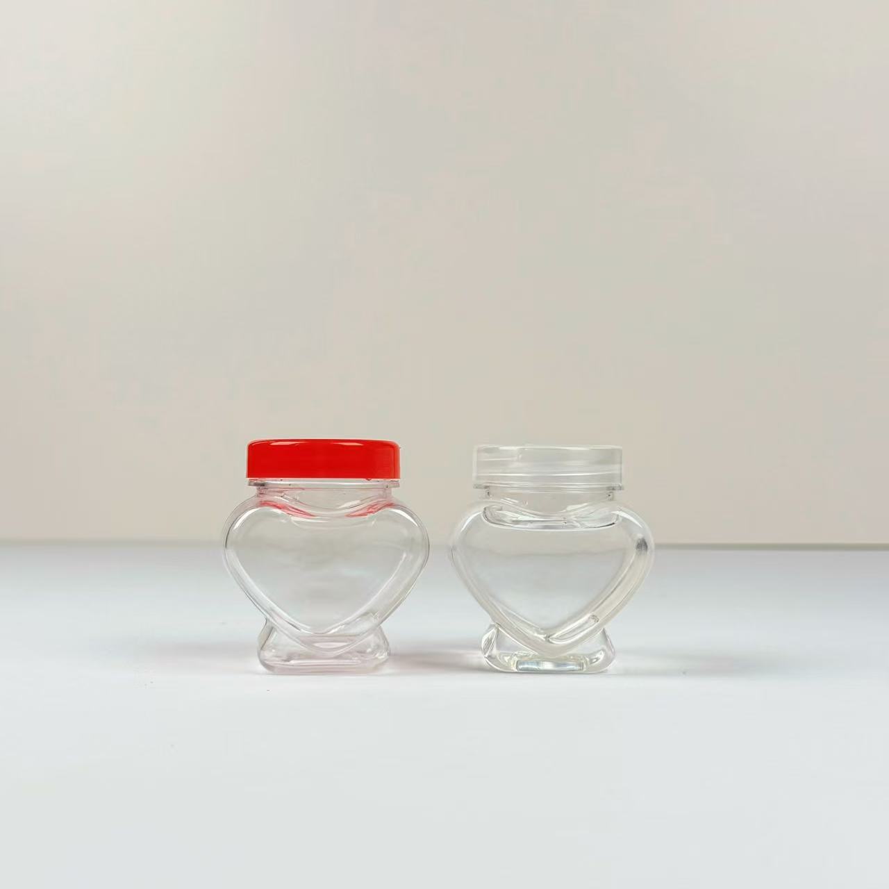 70g小容量透明塑料瓶 爱心形蜂蜜瓶 样品瓶 喜蜜瓶(喜2)