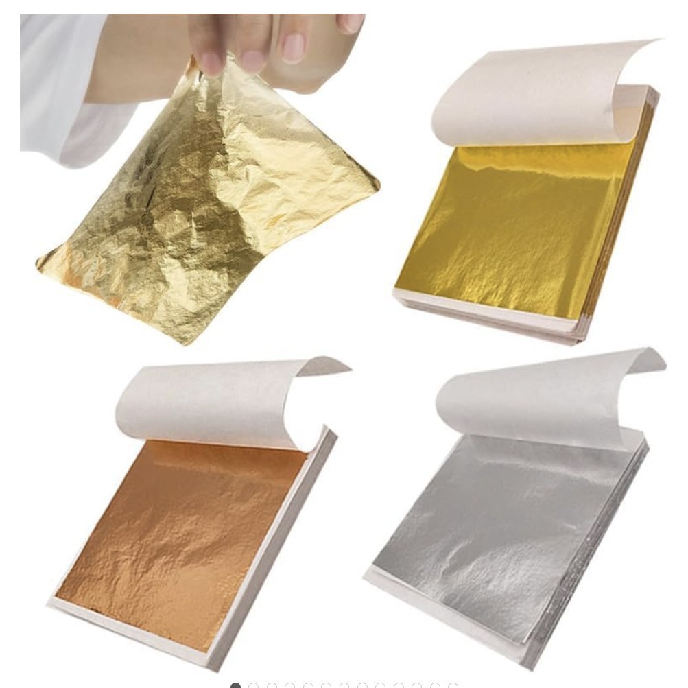 Papel de aluminio dorado de 9 cm, decoración de techo de aluminio dorado de 14 cm, estatua de Buda, arte de uñas con aluminio dorado, lodo de cristal, papel de aluminio plateado, aluminio de colores. image 3