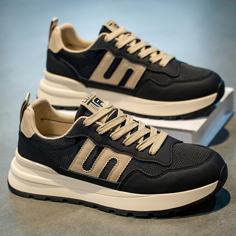 Nuevos zapatos de hombre de otoño con malla transpirable, zapatos deportivos casuales para hombres, zapatos de correr con suela gruesa Gump