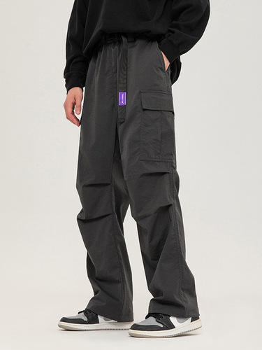 Conductive Night Purple Work Pants for Men Spring 2024 New Functional Windbreak Parachute Pants Unisex Loose Straight Leg Pants