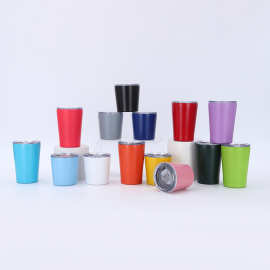 跨境8oz/12oz牛奶杯户外便携迷你口袋杯304不锈钢双层真空保温杯