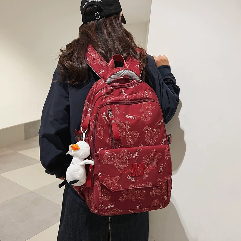 Lightweight, spacious backpack for students, secondary school, available in black, white, red, green