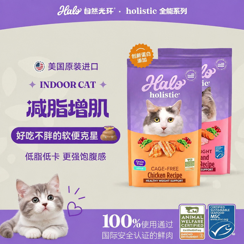 Natural Halo Cat Food Imported Pure Fresh Meat Chicken Formula for Healthy Skin, Beautiful Fur, and Digestive Health Complete Cat Food 10L Natural Halo Cat Food Imported Pure Fresh Meat Chicken Formula for Healthy Skin, Beautiful Fur, and Digestive Health Complete Cat Food 10L