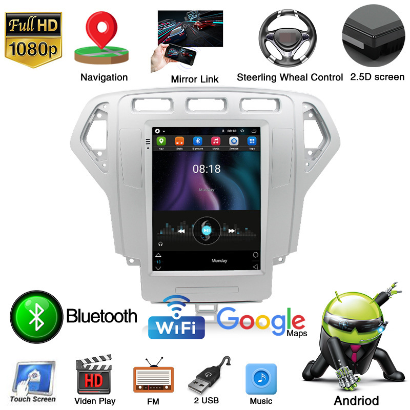 Suitable for 07-10 Ford Mondeo winning white panel Android GPS navigation WIFI Bluetooth all-in-one machine Suitable for 07-10 Ford Mondeo winning white panel Android GPS navigation WIFI Bluetooth all-in-one machine