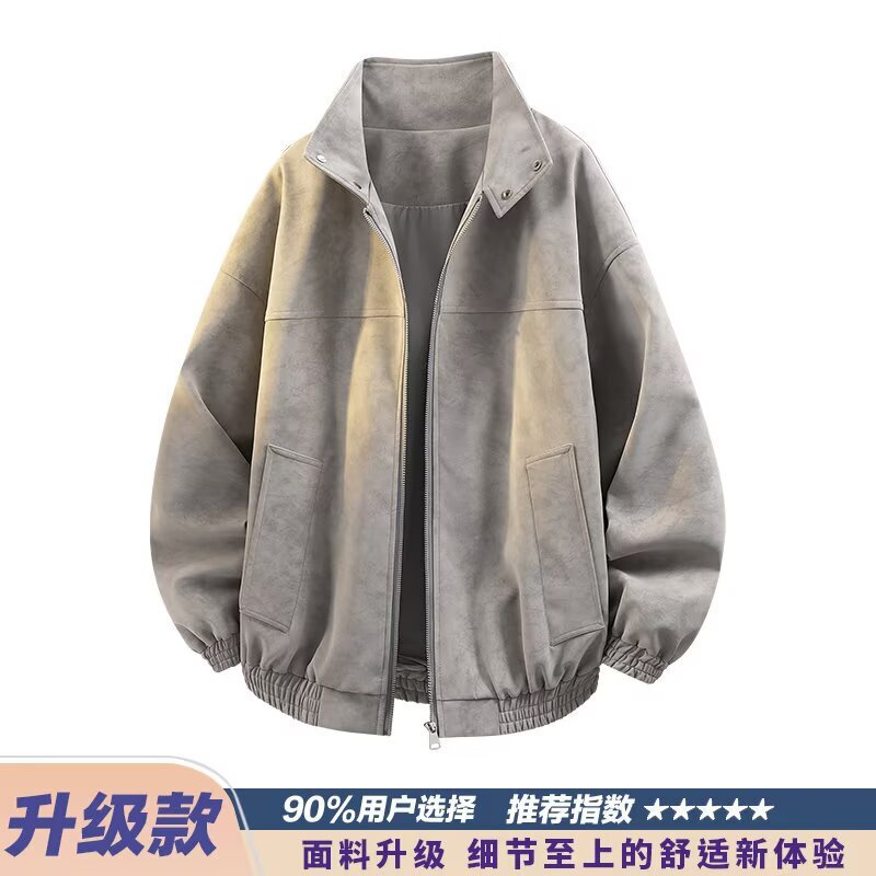 Vintage tie-dye stand-collar PU leather jacket for men, American style, cool and handsome silhouette, biker-style workwear Vintage tie-dye stand-collar PU leather jacket for men, American style, cool and handsome silhouette, biker-style workwear