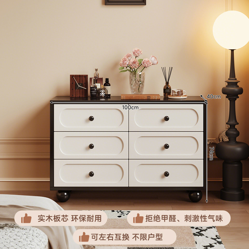 Tocador de estilo antiguo francés, cómoda, dormitorio moderno integrado, armario de cola de cama simple 2025 nuevo escritorio de maquillaje retro