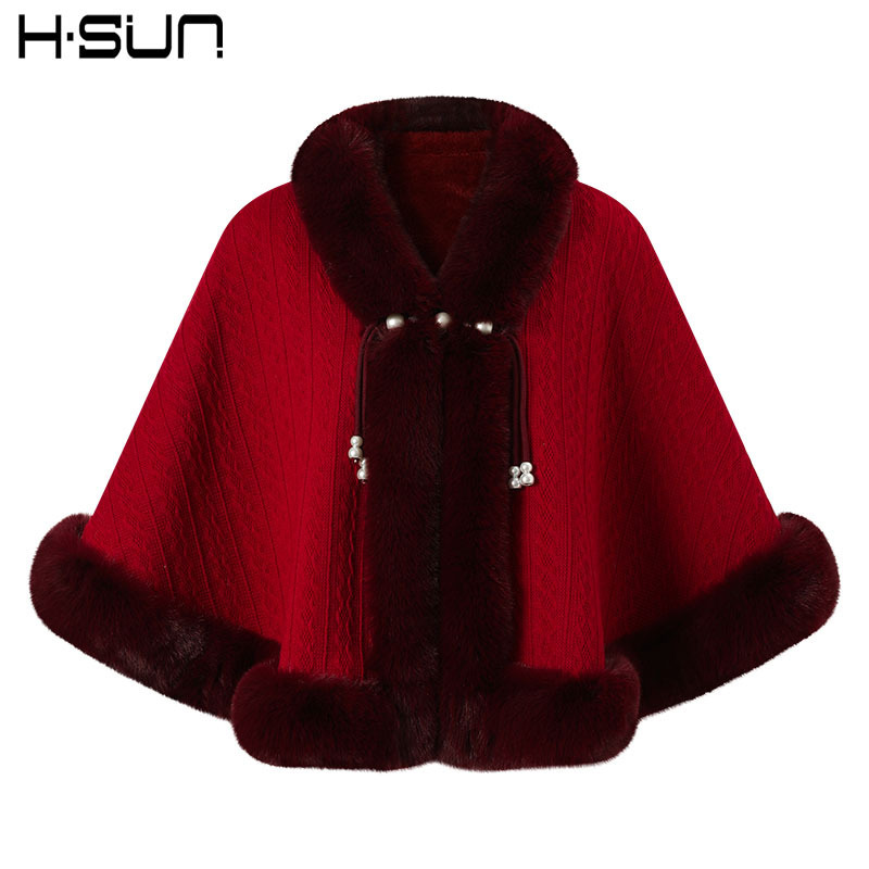 Republic of China Style Fleece-Lined Thickened Cape 2025 Shawl Qipao Autumn and Winter Warm Coat for Women with Rex Rabbit Fur, New Chinese Style National Style