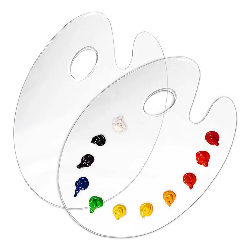 亚克力调色板椭圆形绘画透明塑料调色盘混合丙烯酸油画颜料调色