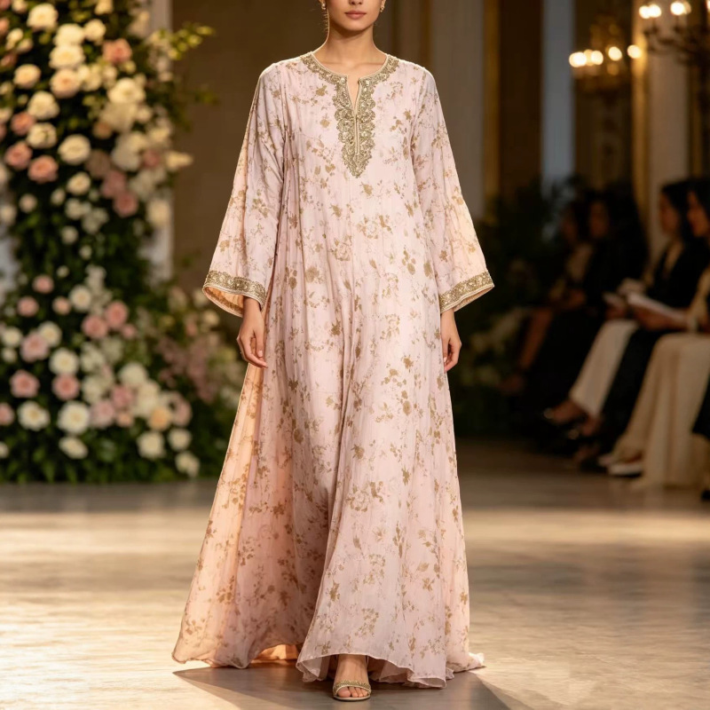 Cross-Border New Fashion Elegant Holiday Dresses, European and American Fashion Robes, Dresses, and Gowns