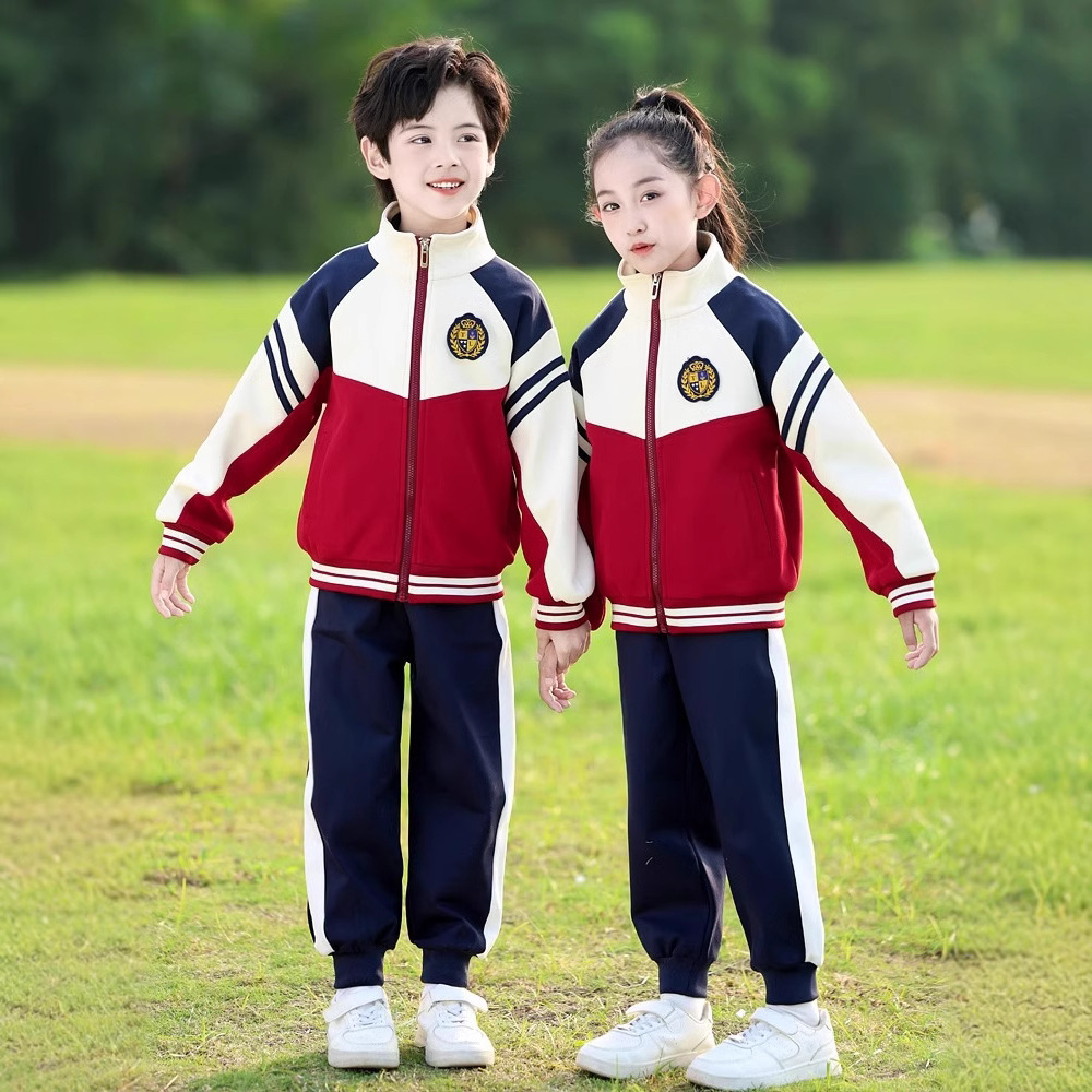 유치원 정원 옷 스포츠 게임 붉은 야구 옷 봄과 가을 세트 1 학년 옷 초등학생을위한 4 종 교복