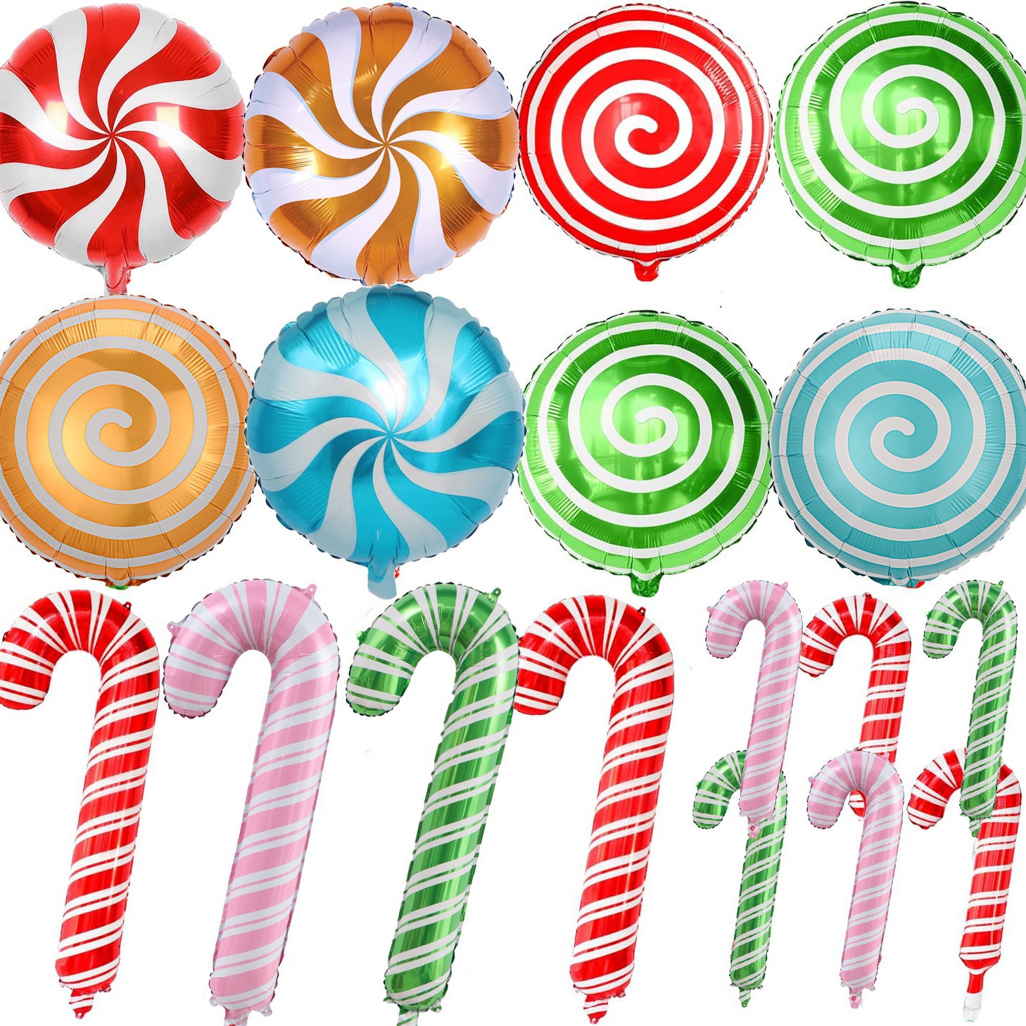 18寸糖果风车圣诞拐杖气球圣诞节家居学校商场装饰气球地推气球批