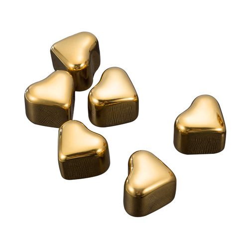 304 heart-shaped golden stainless steel ice cubes, vacuum electroplated titanium ice cubes, iced wine, cold compress and cooling new product