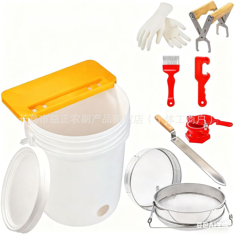 10 Pcs Beekeeping Tool Kit Honey Extractor Set Uncapping Knife Jar Holder Filter Fork Clamp
