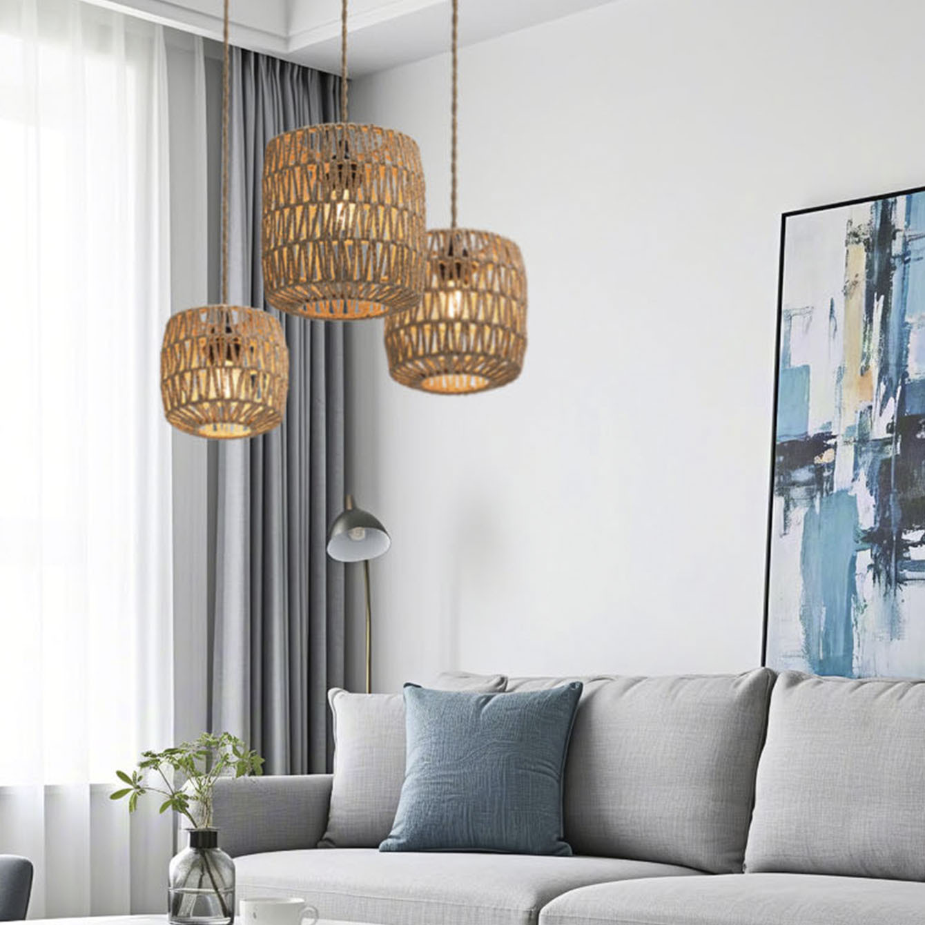 Pantalla de lámpara de estilo explosivo transfronterizo, iluminación, candelabro de casa de familia, restaurante de venta directa tejido a mano, restaurante de olla caliente, pantalla de linterna