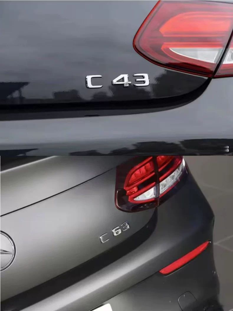 Suitable for Mercedes-Benz C-Class W204, used for modifying the rear emblem to C43 or C63, including rear badge and AMG modification stickers