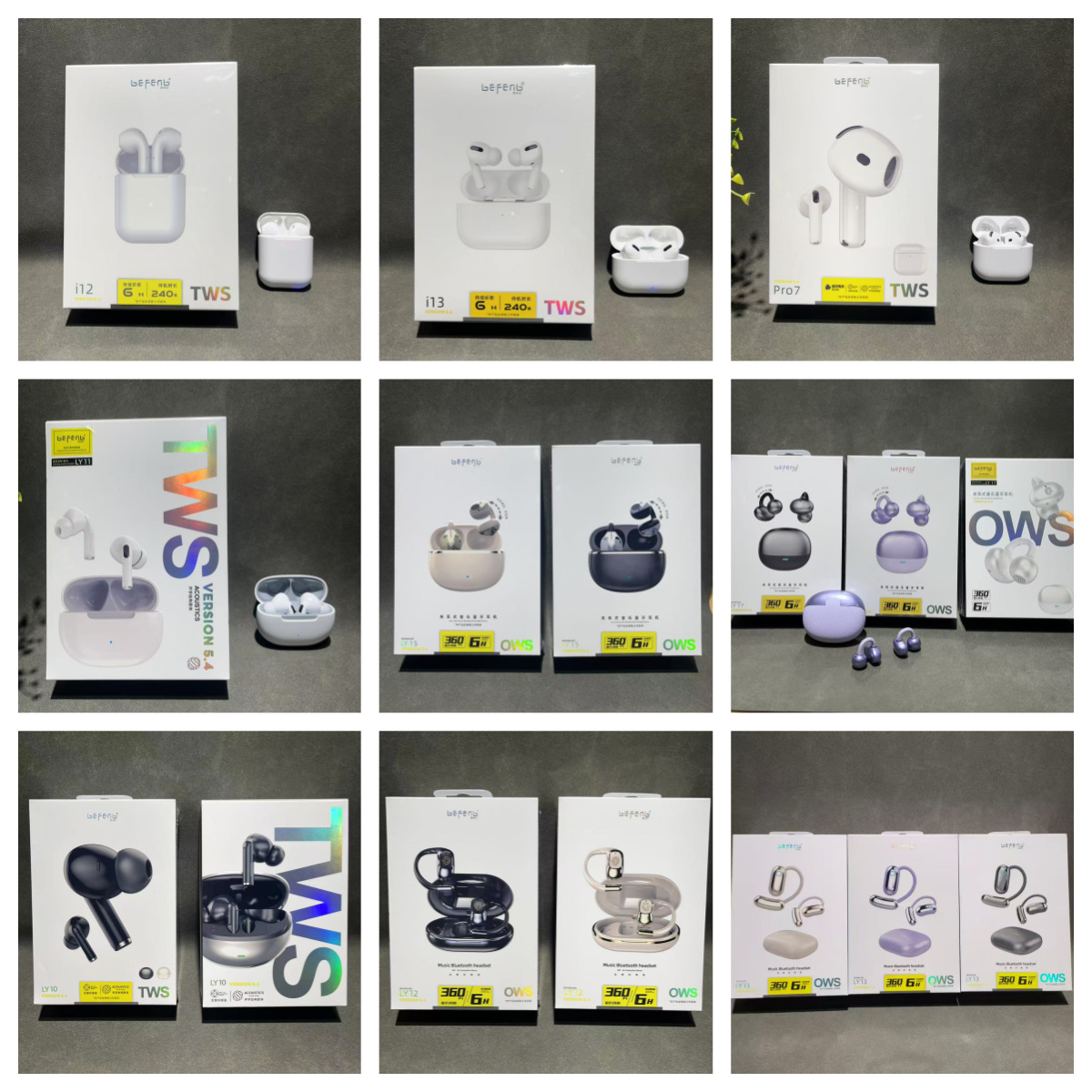 Tws Headset Collection Wireless Bluetooth Headset Ows Open Headset Clip Ear Bluetooth Headset Noise Reduction Binaural Headset