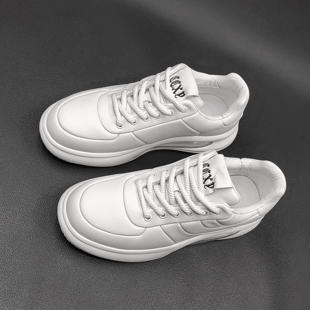 Leather sneakers, shoes, footwear for leisure, cowhide, autumn, European style, genuine leather