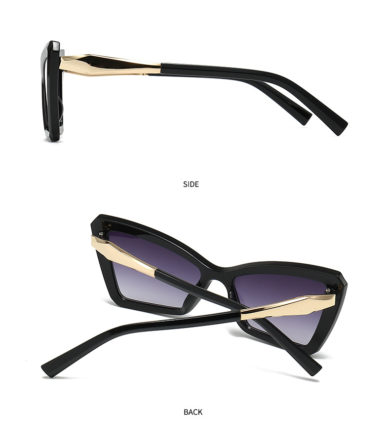 exclusive supply of angular cat-eye sunglasses, modern retro temples with jumping shape, decorative sunglasses 9212_voghion.com