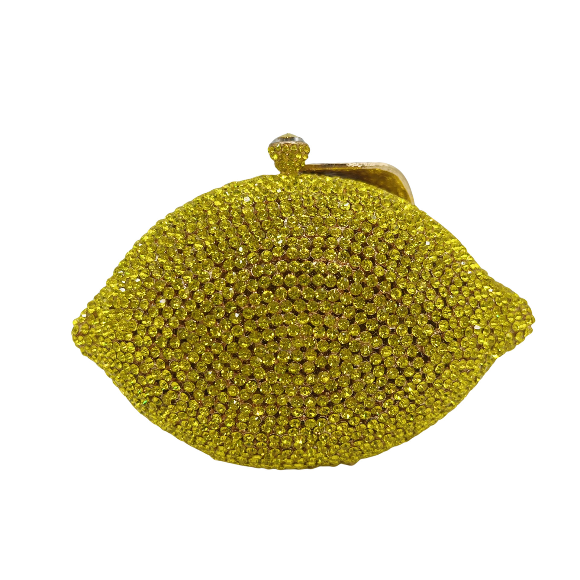 Bolsa de cristal transfronteriza con diamantes de diamante ligero de lujo limón estilo banquete de mano de mujer bolsa dura