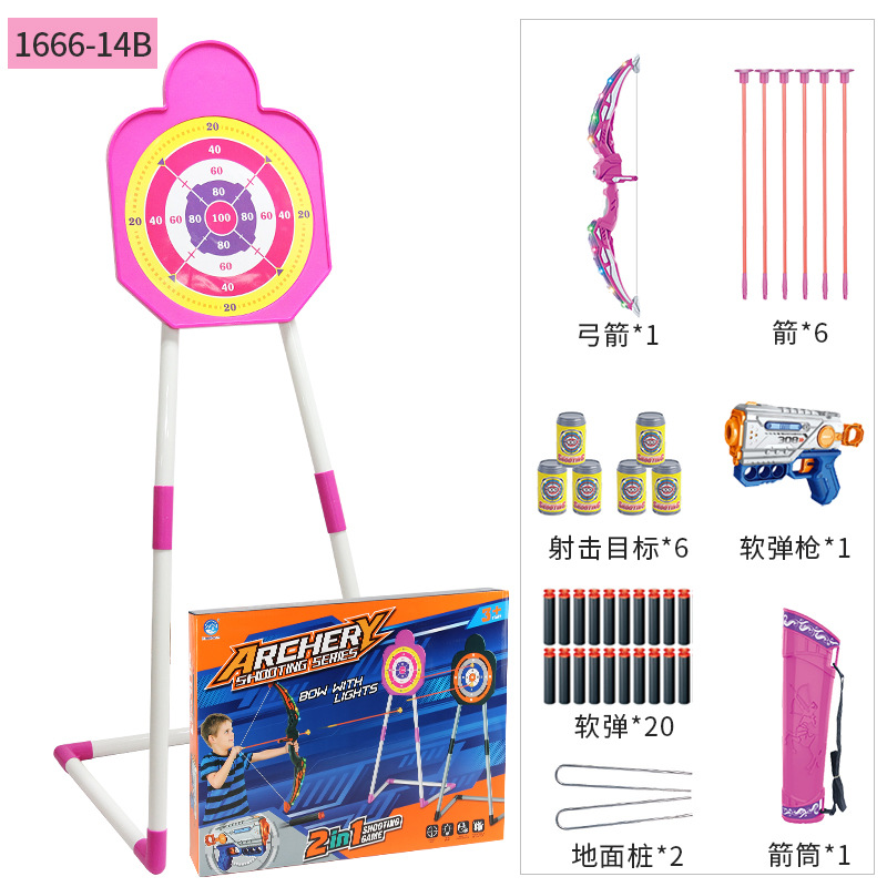 Exportación transfronteriza de niños arco y flecha objetivo de banda de soporte conjunto de ventura ballesta juego de tiro juguetes de ocio para niños y niñas