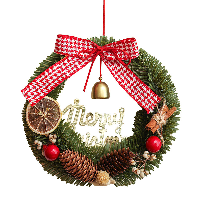 Decoraciones navideñas, coronas de pino Nobel, adornos, escaparates, muebles para el hogar, muebles para el hogar, accesorios para colgar en la puerta, productos al por mayor
