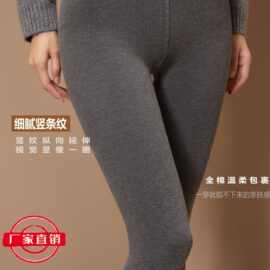 美拉德色系竖条纹政治连裤袜女秋冬显瘦打底裤高弹薄绒保暖袜批发